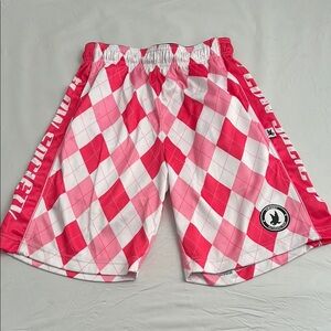 Flow Society New Argyle Pink Attack youth lacrosse shorts